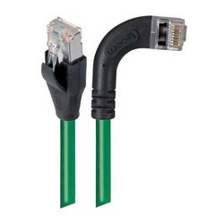 超5类屏蔽直角型跳线，右出线/直通，绿，1英尺（0.3米）的图片