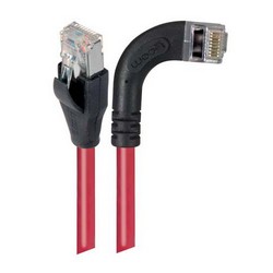 超5类屏蔽直角型跳线，右出线/直通，红，2英尺（0.6米）的图片