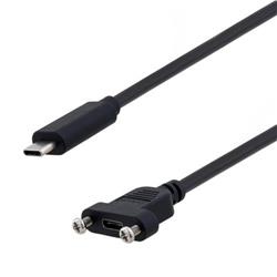 USB 2.0线缆，面板安装式Type-C/Type-C公头，0.5米的图片